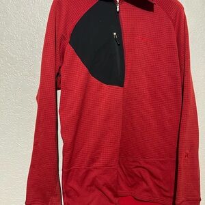 Red Full-Zip Jacket with Black Accent